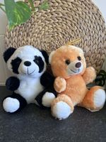 Lot de 2 Peluches « Nicky Toy » Panda & Ours - Doux
